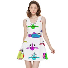 Fish Swim Cartoon Funnycute Inside Out Reversible Sleeveless Dress by Sapixe