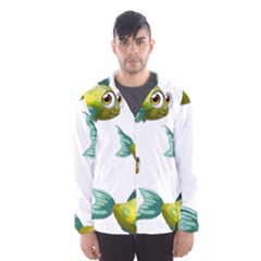 Fish Vector Green Men s Hooded Windbreaker