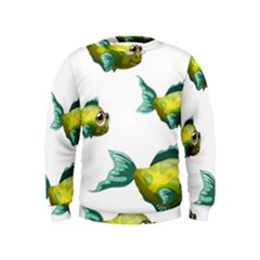 Fish Vector Green Kids  Sweatshirt