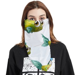 Fish Vector Green Face Covering Bandana (triangle) by Sapixe