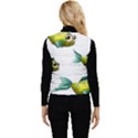 Fish Vector Green Women s Short Button Up Puffer Vest View2