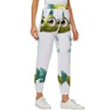 Fish Vector Green Cropped Drawstring Pants View3