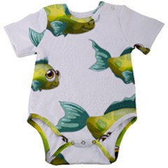 Fish Vector Green Baby Short Sleeve Onesie Bodysuit