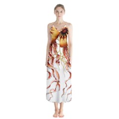 Animal Art Forms In Nature Jellyfish Button Up Chiffon Maxi Dress by Sapixe