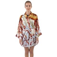 Animal Art Forms In Nature Jellyfish Long Sleeve Satin Kimono by Sapixe