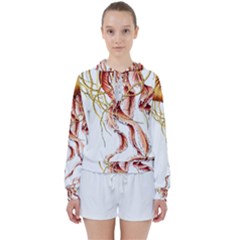 Animal Art Forms In Nature Jellyfish Women s Tie Up Sweat