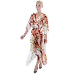 Animal Art Forms In Nature Jellyfish Quarter Sleeve Wrap Front Maxi Dress by Sapixe