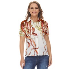 Animal Art Forms In Nature Jellyfish Women s Short Sleeve Double Pocket Shirt