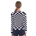 Black And White Chess Checkered Spatial 3d Women s Long Sleeve Tee View2