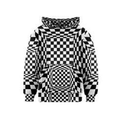 Black And White Chess Checkered Spatial 3d Kids  Pullover Hoodie