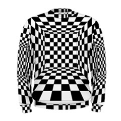 Black And White Chess Checkered Spatial 3d Men s Sweatshirt