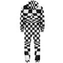 Black And White Chess Checkered Spatial 3d Hooded Jumpsuit (Men) View2