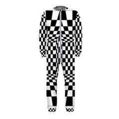 Black And White Chess Checkered Spatial 3d Onepiece Jumpsuit (kids)