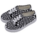 Black And White Chess Checkered Spatial 3d Kids  Classic Low Top Sneakers View2