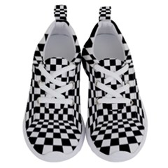 Black And White Chess Checkered Spatial 3d Running Shoes by Sapixe