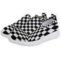 Black And White Chess Checkered Spatial 3d Kids  Slip On Sneakers View2