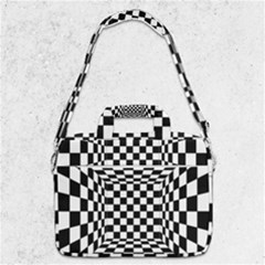 Black And White Chess Checkered Spatial 3d Macbook Pro 13  Shoulder Laptop Bag  by Sapixe