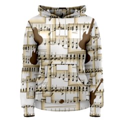 Music Paper Guitars Background Art Women s Pullover Hoodie