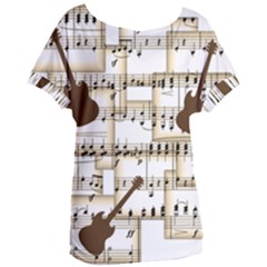 Music Paper Guitars Background Art Women s Oversized Tee by Sapixe