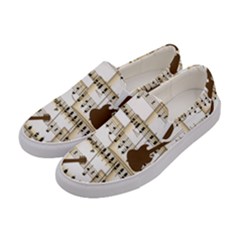 Music Paper Guitars Background Art Women s Canvas Slip Ons by Sapixe