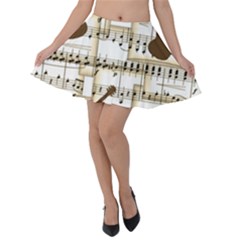 Music Paper Guitars Background Art Velvet Skater Skirt