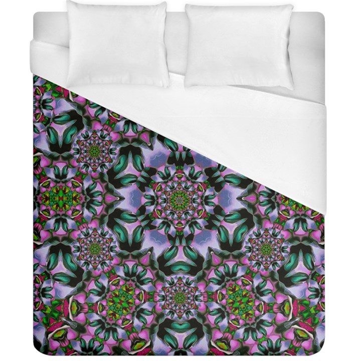 Tropical Blooming Forest With Decorative Flowers Mandala Duvet Cover (California King Size)