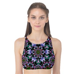 Tropical Blooming Forest With Decorative Flowers Mandala Tank Bikini Top by pepitasart