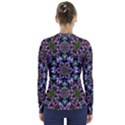 Tropical Blooming Forest With Decorative Flowers Mandala V-Neck Long Sleeve Top View2