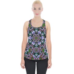 Tropical Blooming Forest With Decorative Flowers Mandala Piece Up Tank Top by pepitasart