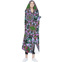 Tropical Blooming Forest With Decorative Flowers Mandala Wearable Blanket by pepitasart