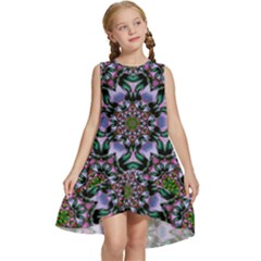 Tropical Blooming Forest With Decorative Flowers Mandala Kids  Frill Swing Dress by pepitasart