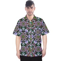 Tropical Blooming Forest With Decorative Flowers Mandala Men s Hawaii Shirt