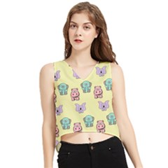 Animals V-neck Cropped Tank Top by nateshop