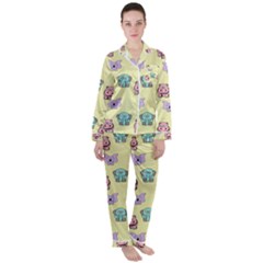 Animals Satin Long Sleeve Pajamas Set