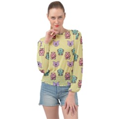 Animals Banded Bottom Chiffon Top by nateshop