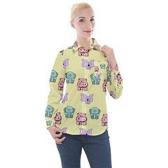 Animals Women s Long Sleeve Pocket Shirt