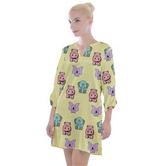 Animals Open Neck Shift Dress by nateshop