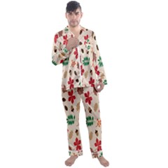 Autumn Men s Long Sleeve Satin Pajamas Set by nateshop