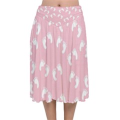 Baby Velvet Flared Midi Skirt