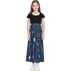 Background-flower Kids  Flared Maxi Skirt by nateshop