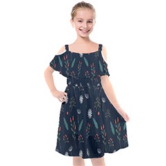 Background-flower Kids  Cut Out Shoulders Chiffon Dress by nateshop