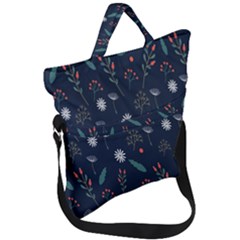 Background-flower Fold Over Handle Tote Bag by nateshop