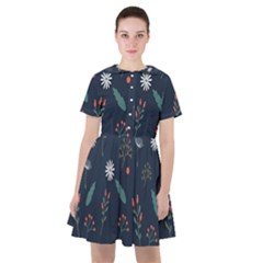 Background-flower Sailor Dress by nateshop