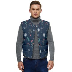 Background-flower Men s Short Button Up Puffer Vest	 by nateshop