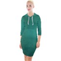 Background-green Quarter Sleeve Hood Bodycon Dress View1