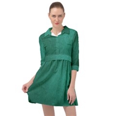 Background-green Mini Skater Shirt Dress by nateshop