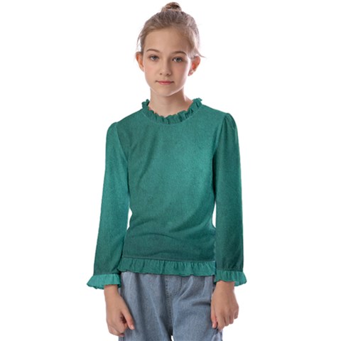 Background-green Kids  Frill Detail Tee by nateshop