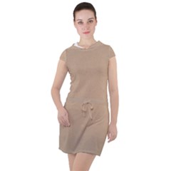 Background-mocca Drawstring Hooded Dress by nateshop