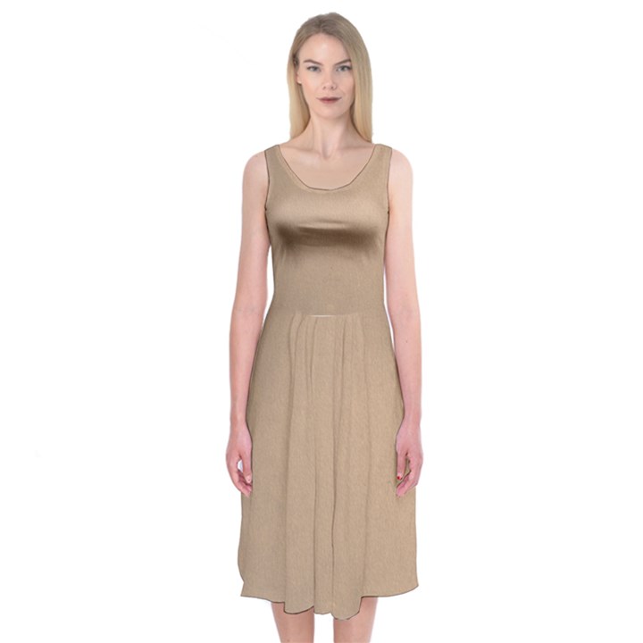 Background-mocca Midi Sleeveless Dress