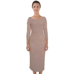 Background-mocca Quarter Sleeve Midi Bodycon Dress by nateshop